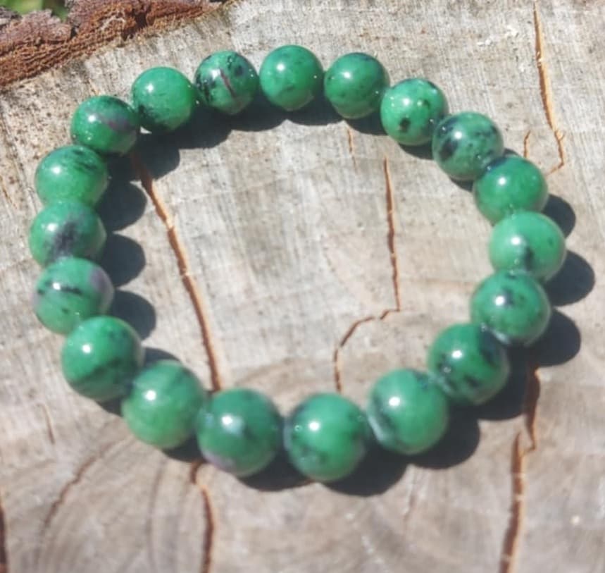 Bracelet boule 10mm zoisite AAA